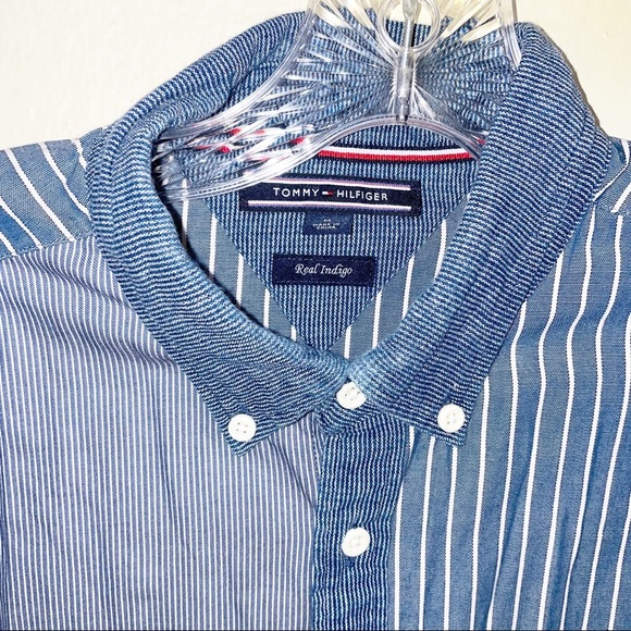 Tommy Hilfiger real indigo two tone button down - Picture 5 of 8